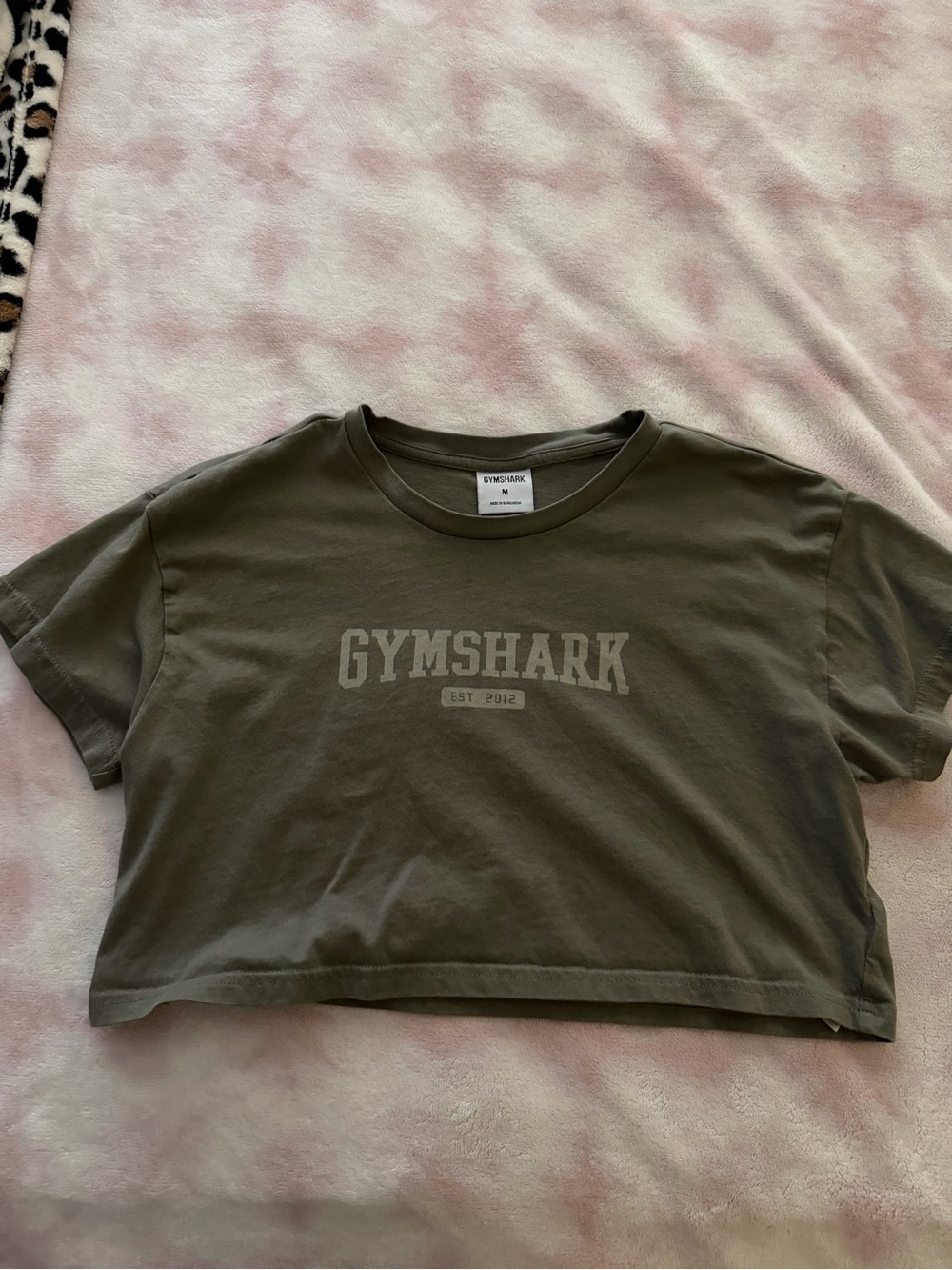 Gymshark Olive Cropped Logo Tee